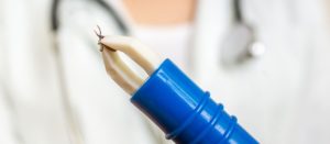 tick in tweezers