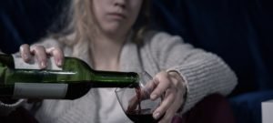 Woman drinking wine
