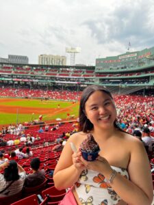 Katya Tjahaja attending a Red Sox game during her summer in Boston.