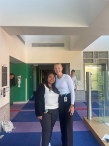 Chailyn Swenson and Cielo Carnate standing together before they did their final presentations.
