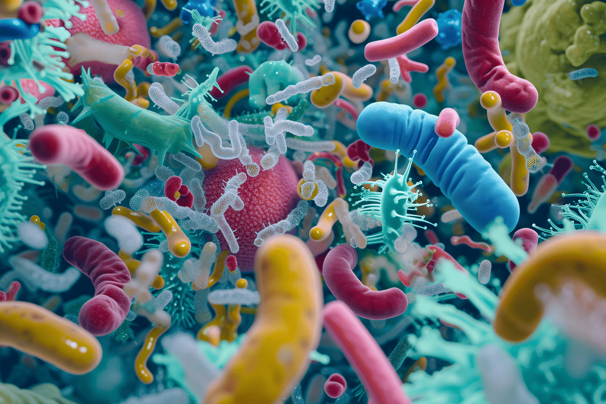 Illustration of the gut microbiome