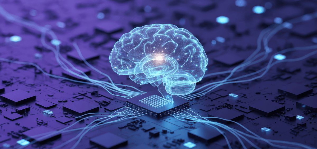 An illustrated concept of a brain-computer interface
