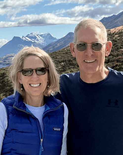 Karl Helfrich, right, with his wife Laura in New Zealand